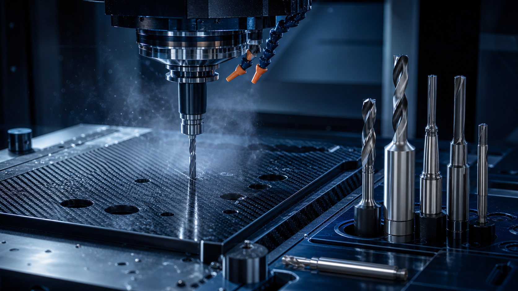 PCD drills machining carbon fiber composite materials